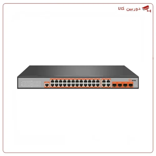 سوئیچ شبکه PoE مدیریتی 24 پورت مکسرون مدل MSW‑5424GCP‑400I